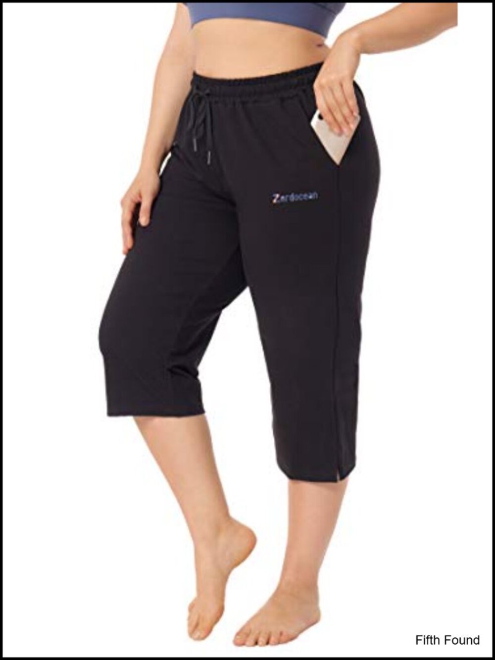 Plus Size Capri Yoga Pants with Pockets Drawstring Active Lounge Wear